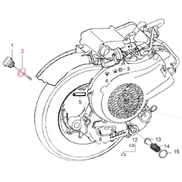 Image of O-Ring LML Ölmessstab, SF504-1023 für LML Star 125-200 4T/Star Deluxe 125-150 Stella/Star Deluxe/II 125 CVT/StarLite 125 CVT