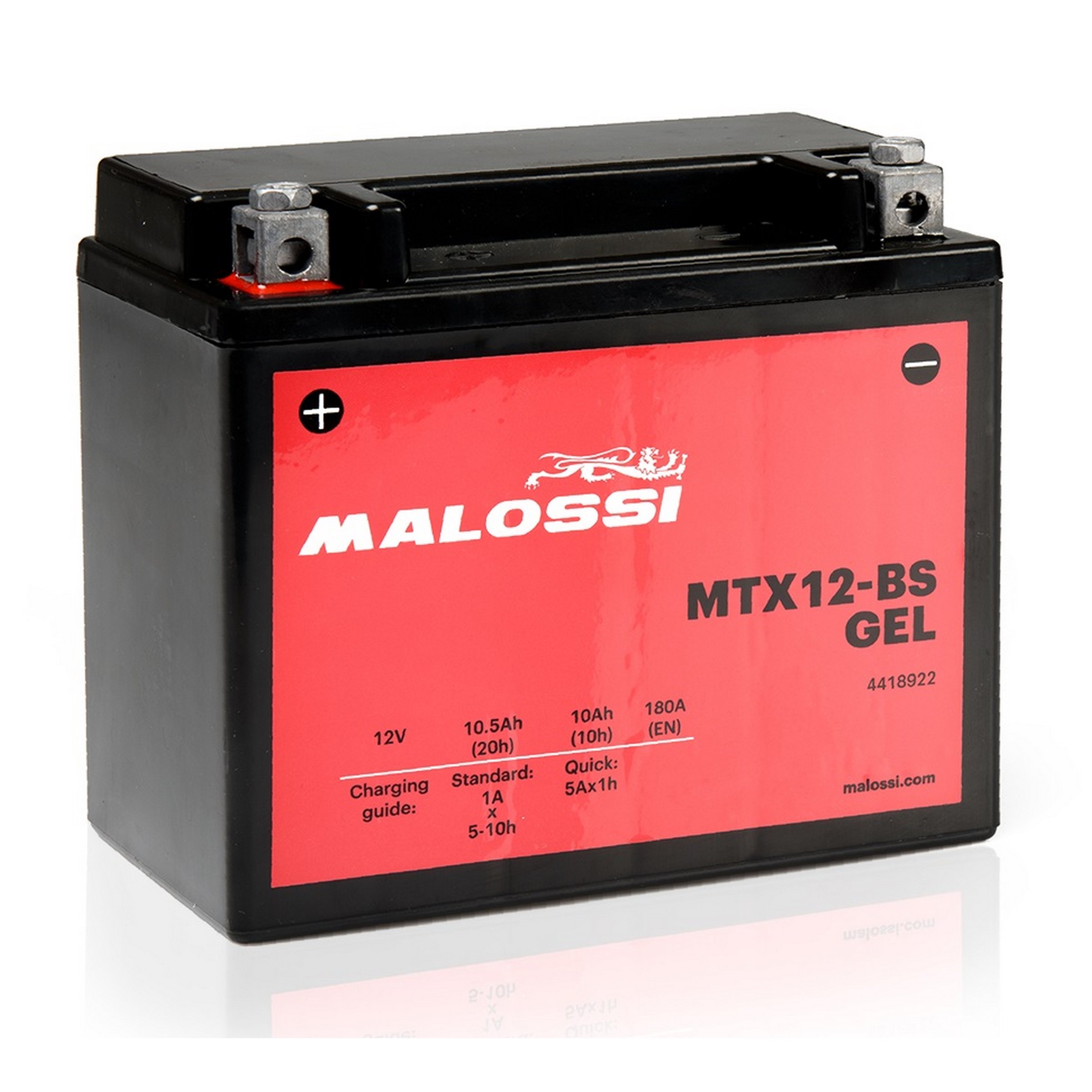 Image of Batterie MALOSSI 12V/10Ah, MTX12-BS GEL für Vespa LX/LXV/S 125/150ccm 4T AC Euro3/i.e./3V für Vespa LX/LXV/S 125/150ccm 4T AC Euro3/i.e./3V