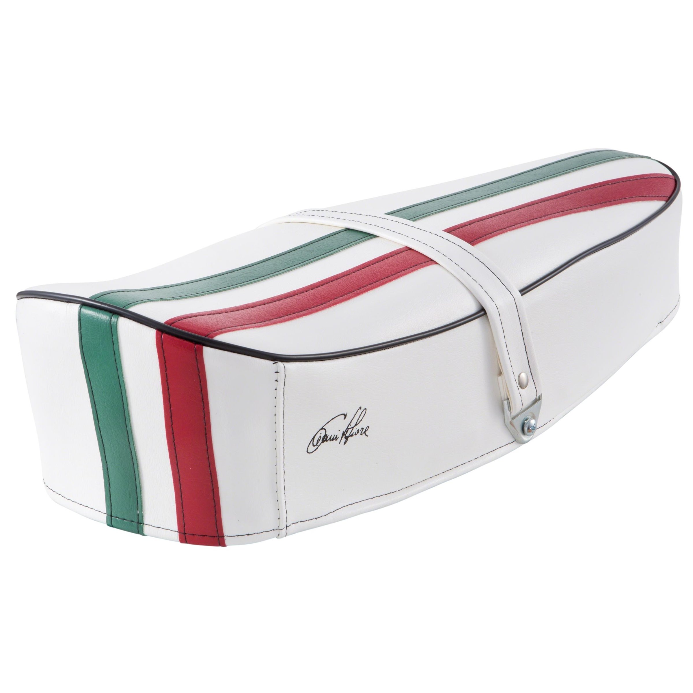 Image of Sitzbank DIEFFE "Tricolore Italy" weiß 098546 - 152272 für Vespa 90/R/125/PV für Vespa 90/R/125/PV