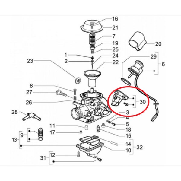 Image of Aufnahme PIAGGIO, E-Choke, 842519 für Vespa GTS/GTV/GT/GT L 125-200ccm 4T LC