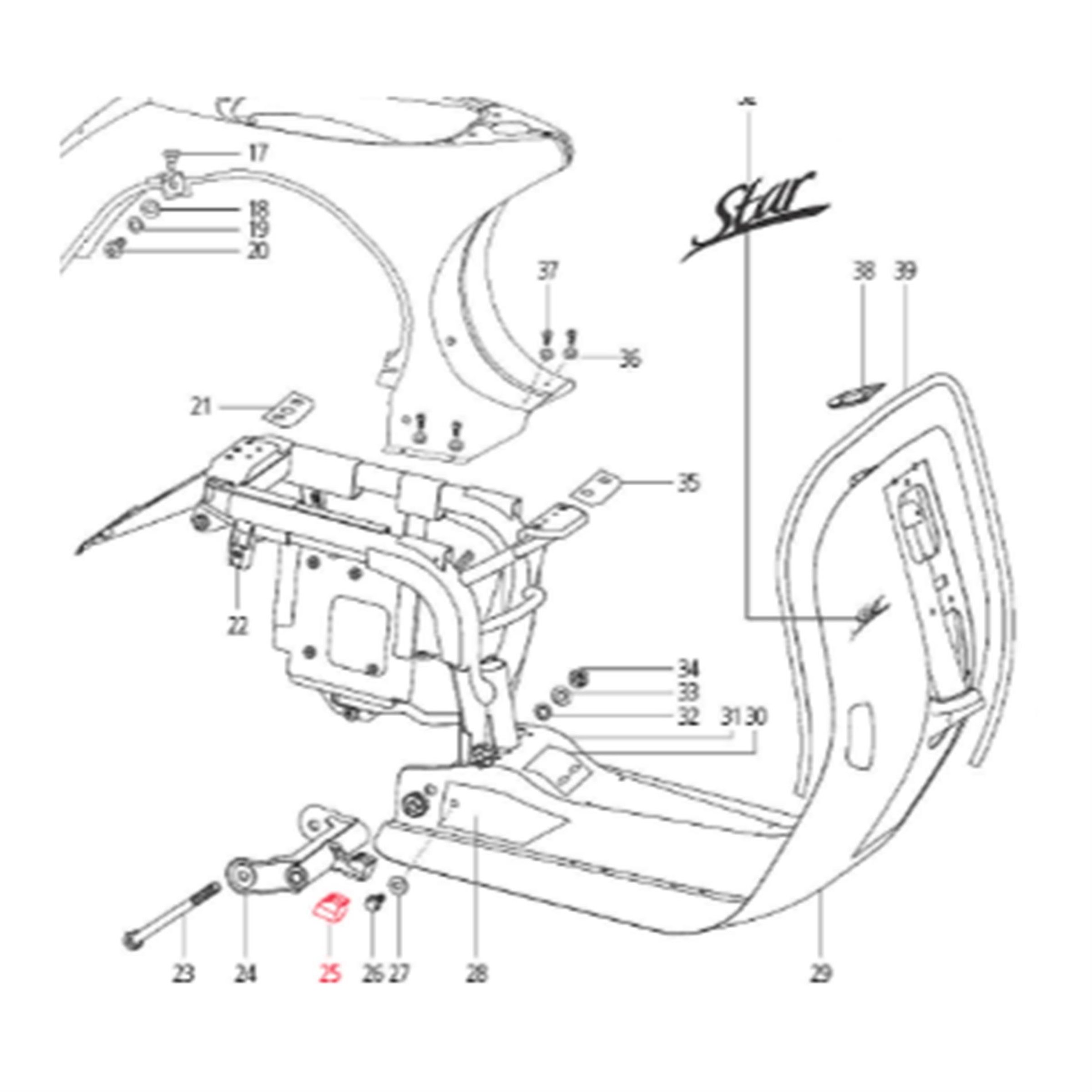 Image of Gummipuffer LML, Motorträger, SF523-0658 für LML Star 125-200 4T/Stella/125 Star lite CVT für LML Star 125-200 4T/Stella/125 Star lite CVT