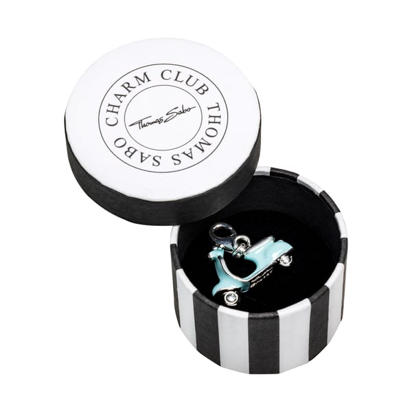 Image of Anhänger THOMAS SABO Charm Club Charm Roller mit Motiv Vespa Motorroller türkis