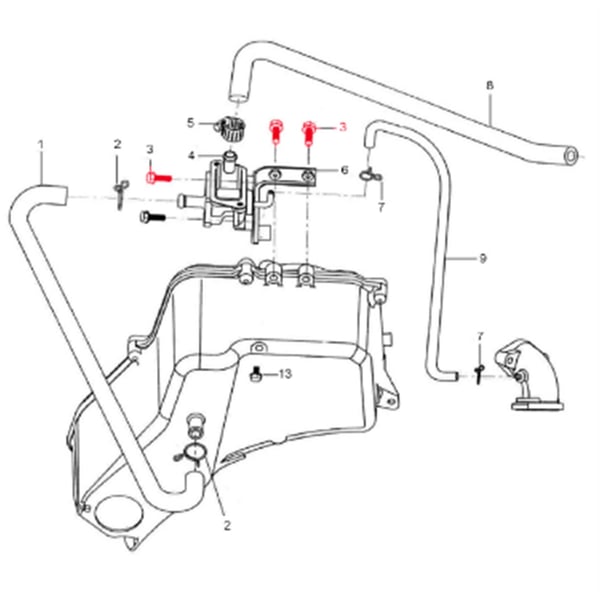 Image of Schraube M6x25 mm, Sechskant mit Flansch, LML für LML Star 200 4T