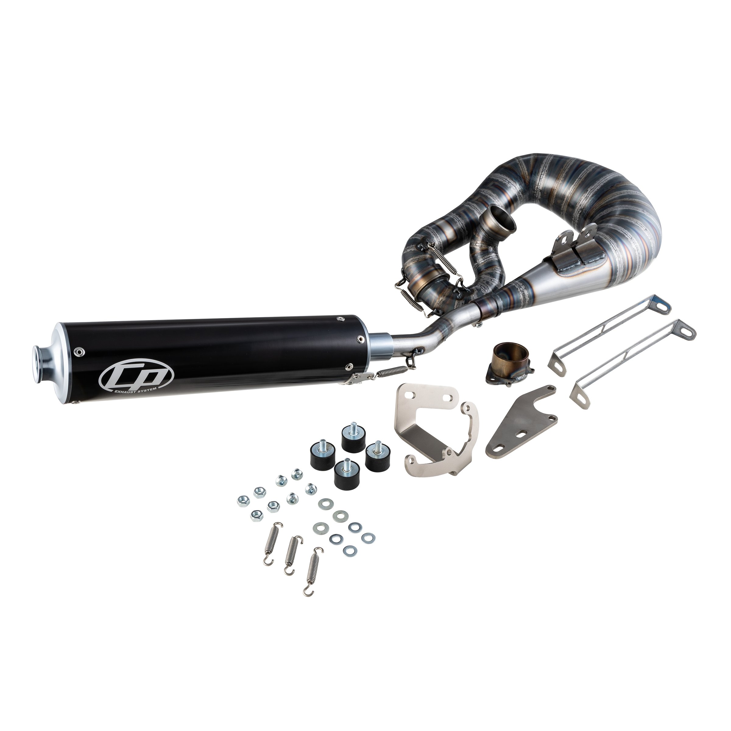 Image of Rennauspuff CasaPerformance, Material: Stahl unlackiert, Dämpfer: Aluminium für Lambretta 125 LI/LIS/DL/GP/150 LI/LIS/SX/DL/GP/175 TV 2°-3° für Lambretta 125 LI/LIS/DL/GP/150 LI/LIS/SX/DL/GP/175 TV 2°-3° für Lambretta 125 LI/LIS/DL/GP/150 LI/LIS/SX/DL/GP/