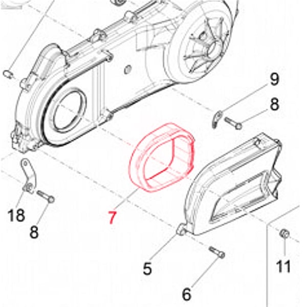 Image of Luftfiltereinsatz PIAGGIO Variodeckel für Vespa GTS Super 125ccm