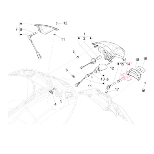 Image of Rücklichtglas Kennzeichenbeleuchtung PIAGGIO 1D000314 für Vespa Primavera/Sprint/946 50-150ccm