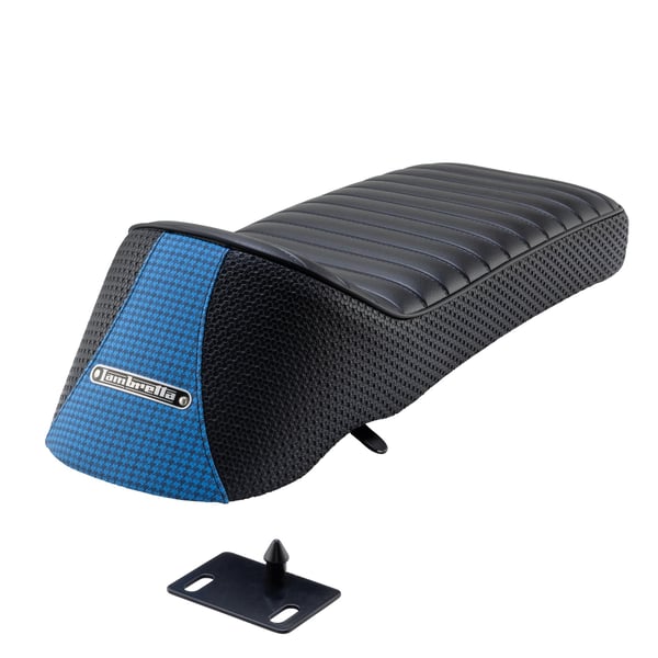 Image of Sportsitzbank TREZZI Clubman Short schwarz/blau für Lambretta 125 LI/Special/GP/DL/150 LI/Special/SX/GP/175 TV/200 TV/SX/GP/DL