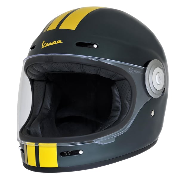 Image of Helm PIAGGIO Vespa Racing Sixties, grün/gelb, Gr. XS, 54cm Integralhelm