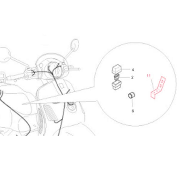 Image of Halterung PIAGGIO, Kabelbaum, 584305 für Vespa LXV 50-125ccm