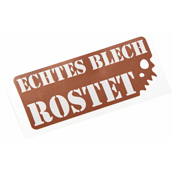 Image of Aufkleber mit Motiv "echtes Blech rostet"