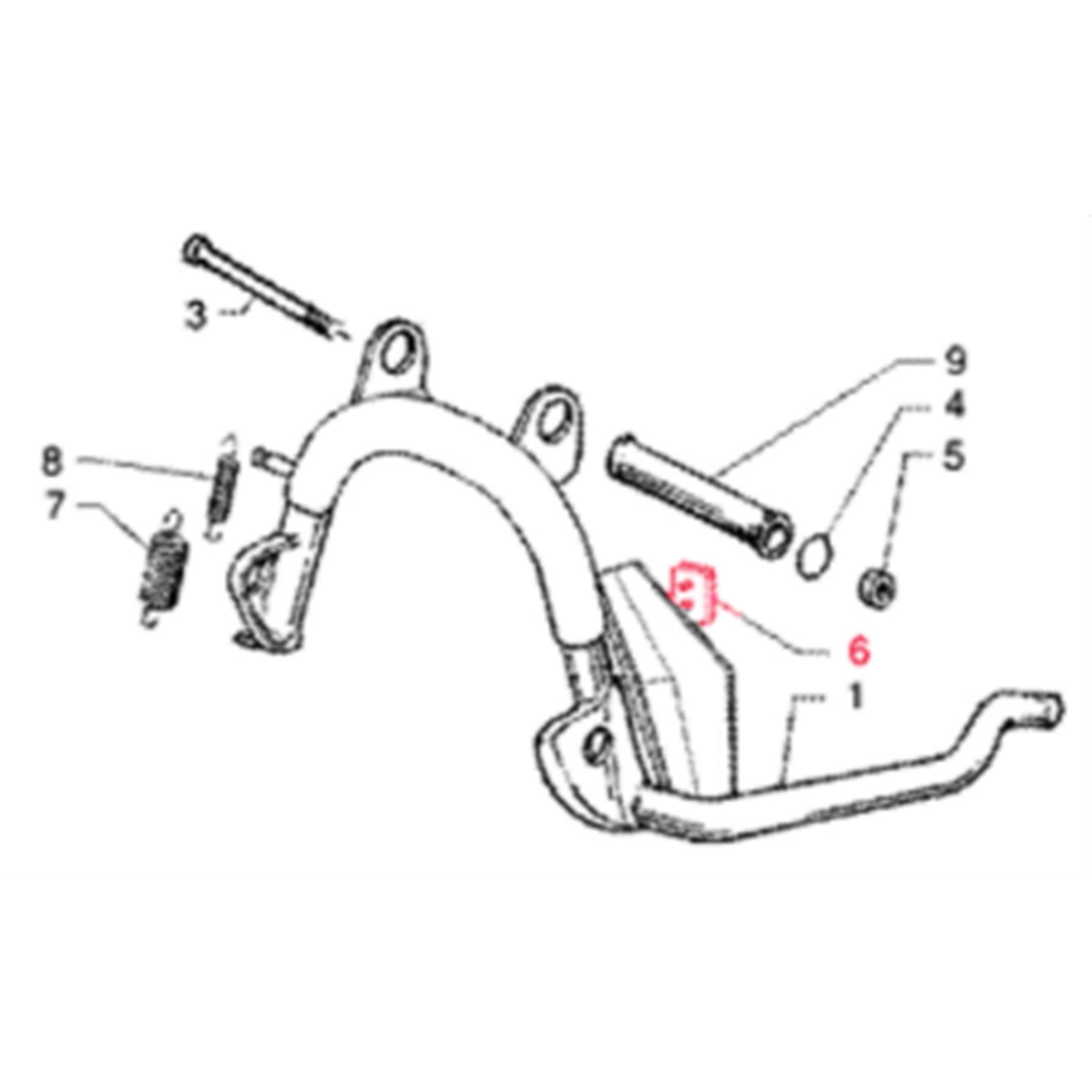 Image of Gummipuffer PIAGGIO, Hauptständer, 563984 für Vespa ET4/LX/LXV/S 50-150ccm für Vespa ET4/LX/LXV/S 50-150ccm
