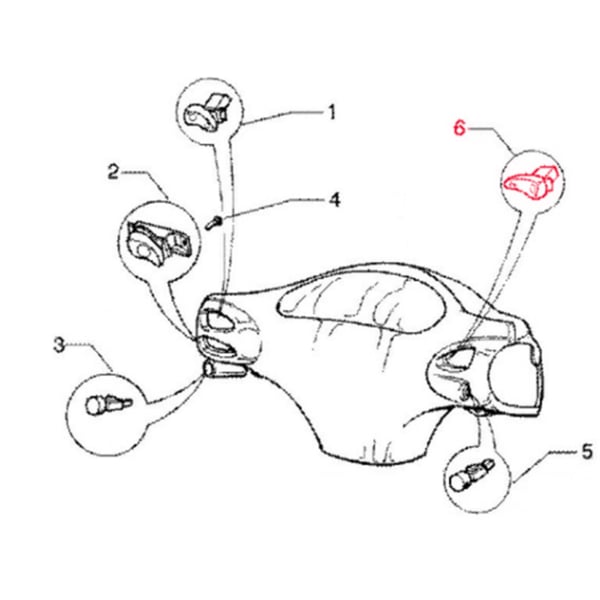 Image of Verschlusskappe PIAGGIO, Lichtschalter, 623512 für Vespa ET2/ET4/LX/S 50-150ccm