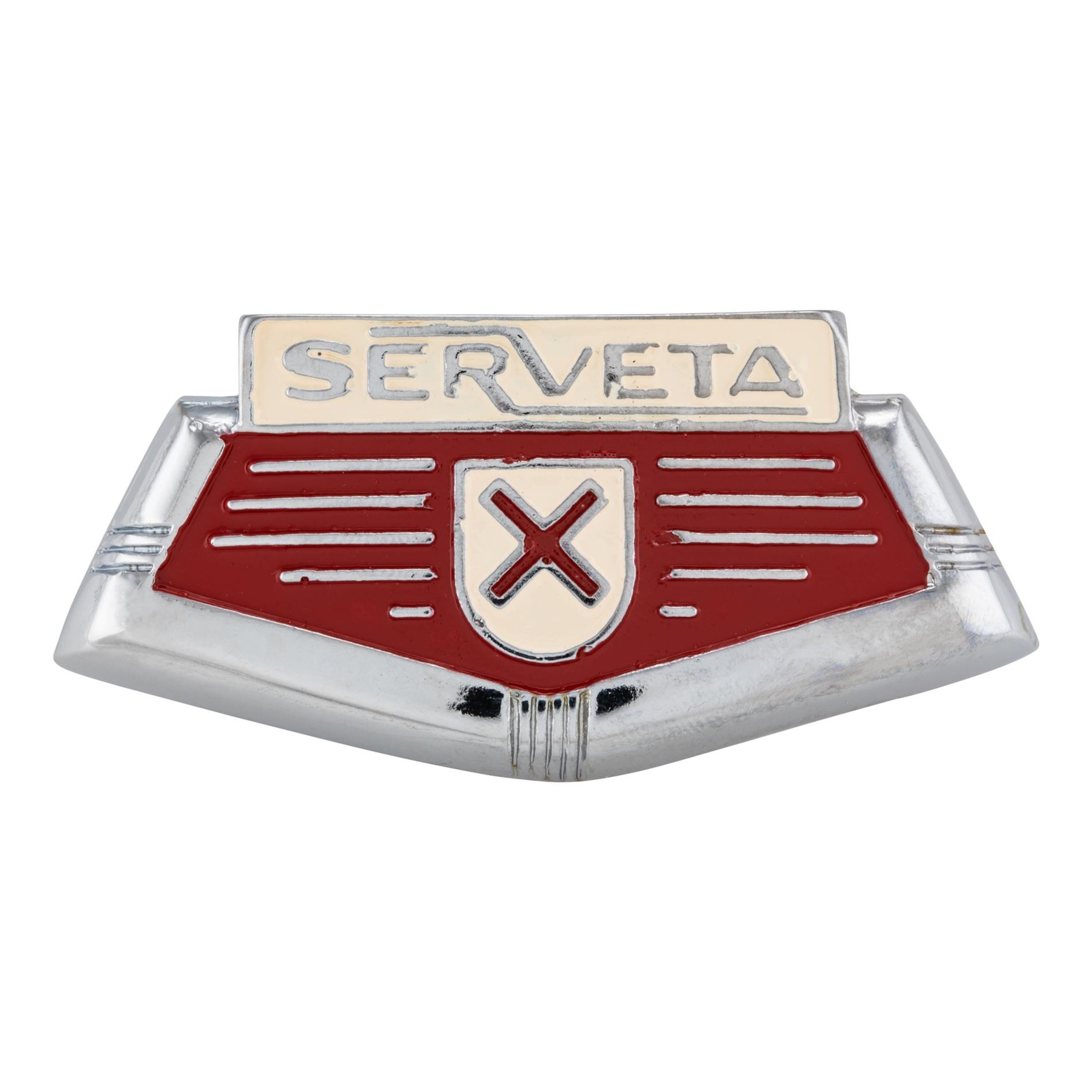 Image of Emblem "SERVETA" Kaskade für Lambretta Serveta 125 Lince/Special/150 Lince/ Special/ 200 Jet/ Lince für Lambretta Serveta 125 Lince/Special/150 Lince/ Special/ 200 Jet/ Lince