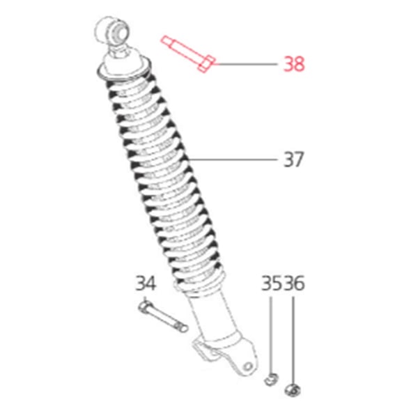 Image of Schraube Stoßdämpfer hinten, oben, LML für LML Star 125-200 4T/Star Deluxe 125-150 4S/Speedy