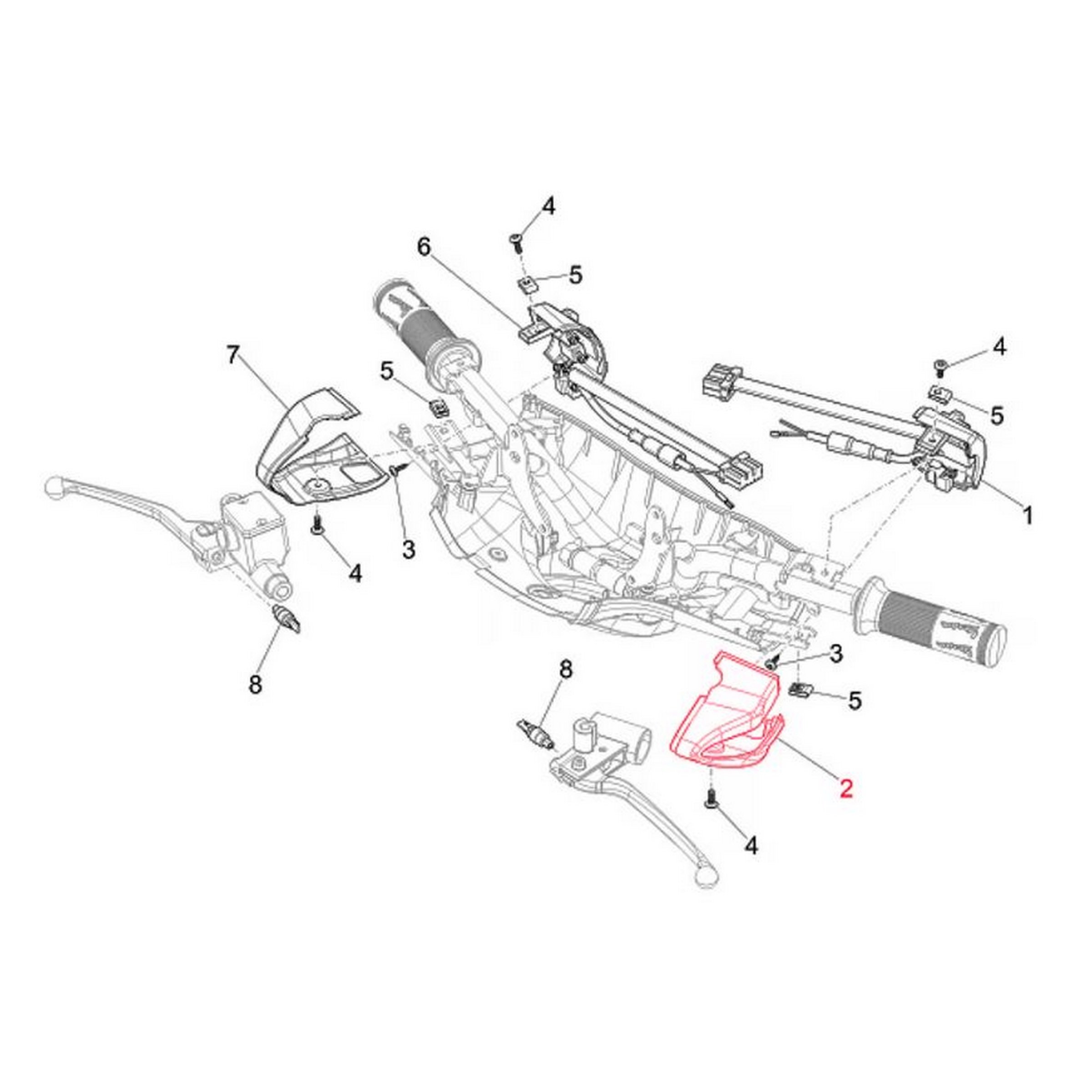 Image of Abdeckung PIAGGIO vorne, Schaltereinheit für Vespa Sprint 50-125ccm Justin Bieber für Vespa Sprint 50-125ccm Justin Bieber