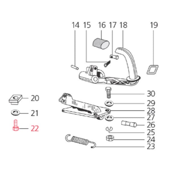 Image of Schraube Ankerplatte Bremspedal M6x20 mm, LML für LML Star 125-150 4T/Star Deluxe 125-150 4S/Speedy