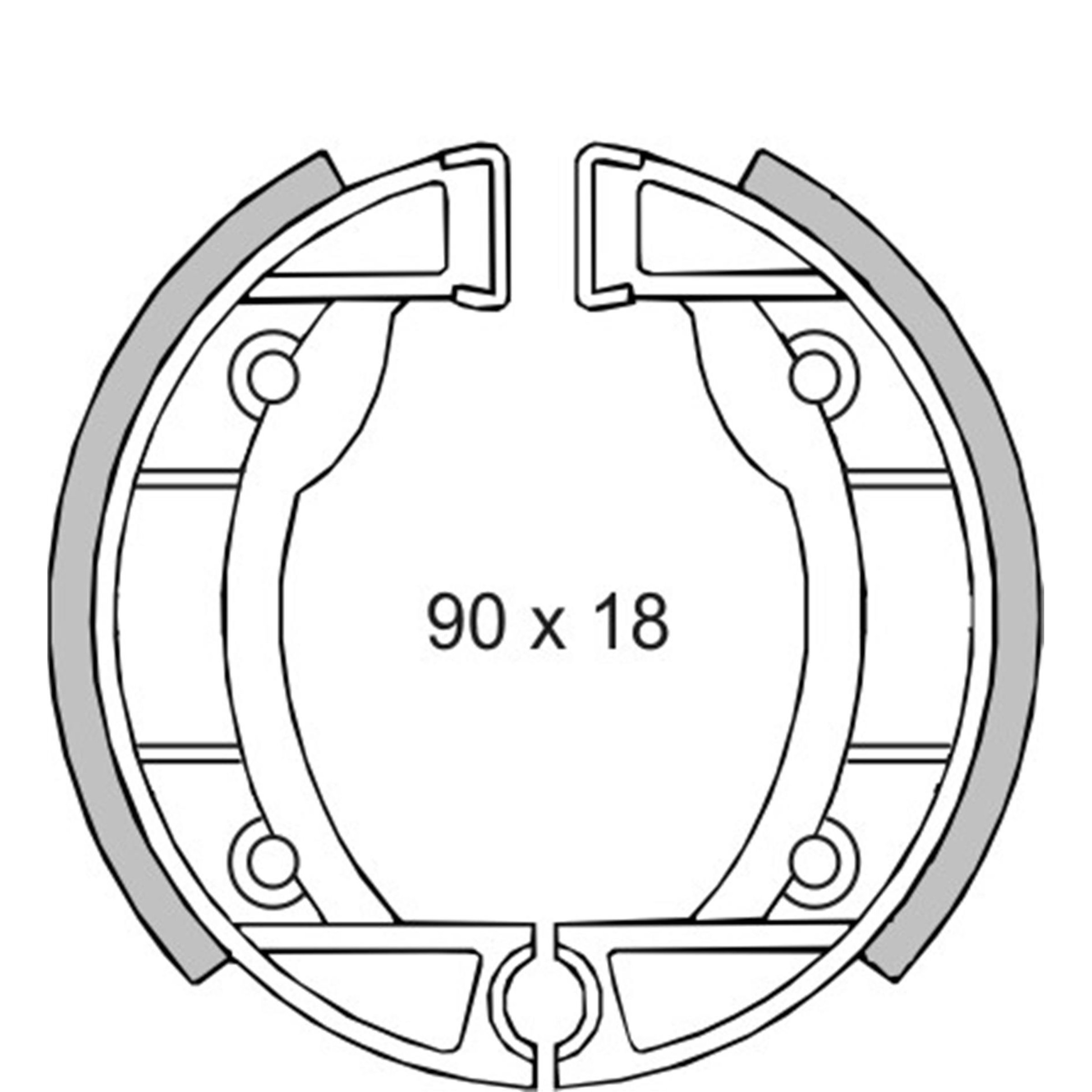 Image of Bremsbacken RMS vorne 114408 - 498427 für PIAGGIO CIAO/SI/Bravo/Superbravo/Boxer 50ccm 2T AC für PIAGGIO CIAO/SI/Bravo/Superbravo/Boxer 50ccm 2T AC