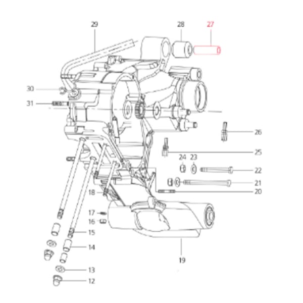 Image of Distanzrohr Silentgummi LML, Stoßdämpferaufnahme/Motorgehäuse, SF514-1509 für LML Star 125-200 4T/Star Deluxe 125-150 4S/Speedy