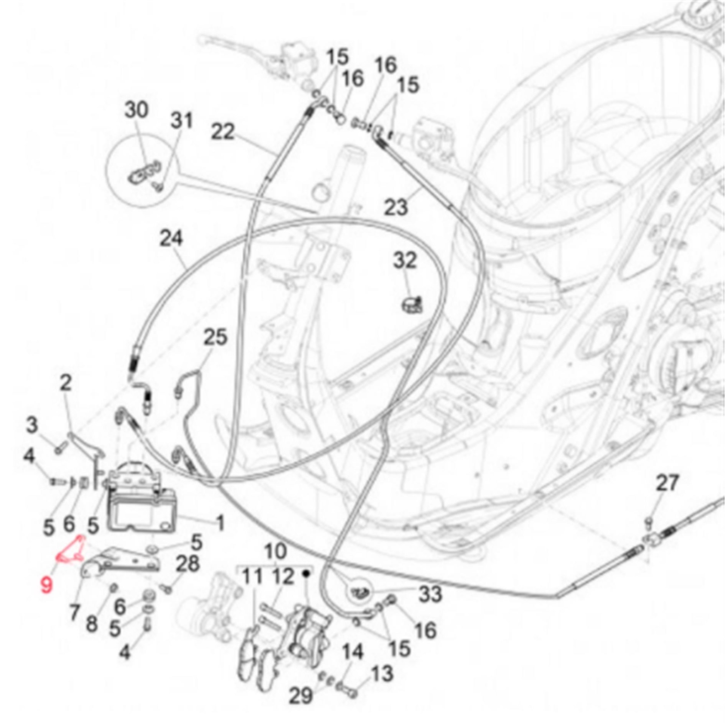 Image of Halterung PIAGGIO ABS Steuergerät für Vespa GTS/GTS Super 125-300ccm für Vespa GTS/GTS Super 125-300ccm