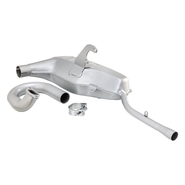 Image of Rennauspuff UNI Auto CLUBMAN, Material: Stahl silber für Lambretta 125 LI/LIS/DL/GP/150 LI/LIS/SX/DL/GP/175 TV 2°-3°/200 TV/SX/DL/GP