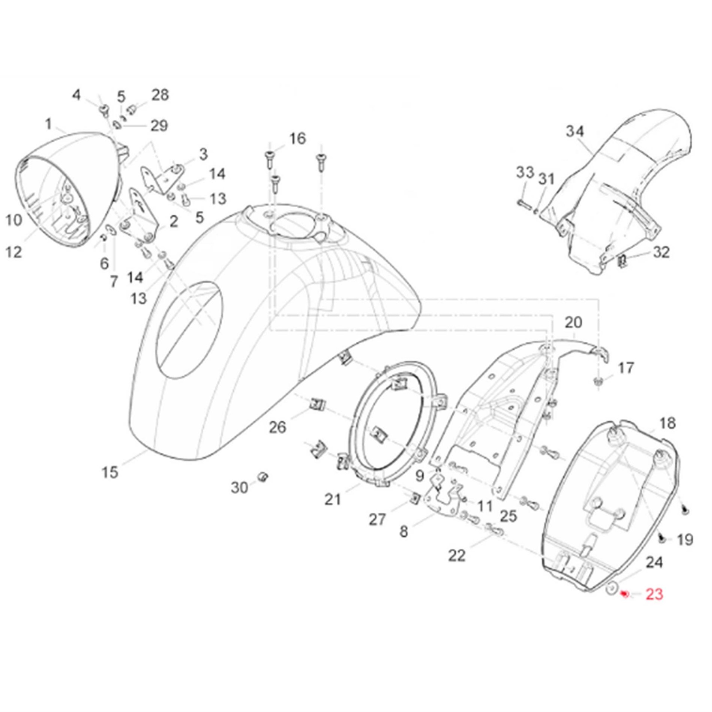 Image of Schraube Spritzschutz, vorne, PIAGGIO für Vespa GTV/GT 60 125-300ccm für Vespa GTV/GT 60 125-300ccm