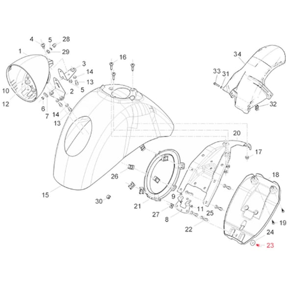 Image of Schraube Spritzschutz, vorne, PIAGGIO für Vespa GTV/GT 60 125-300ccm