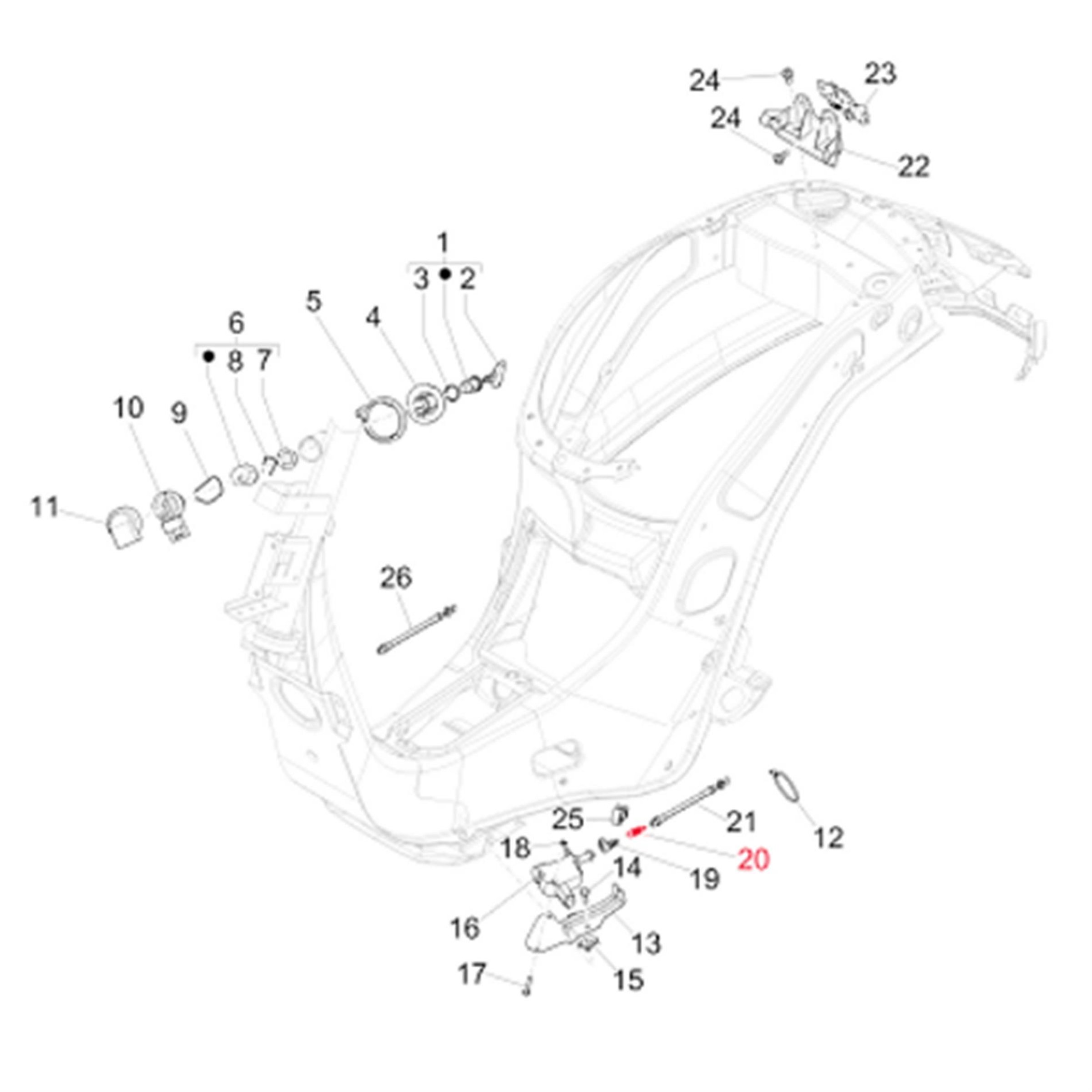 Image of Feder PIAGGIO, Sitzbankentriegelung, hinten, 675783 für Vespa Primavera/Sprint 50-150ccm für Vespa Primavera/Sprint 50-150ccm