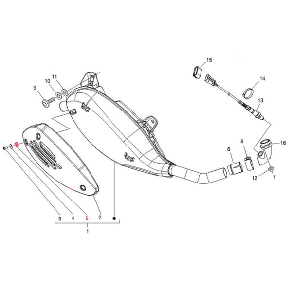 Image of Gummipuffer PIAGGIO, Hitzeschutzblech Auspuff für Vespa ET2/ET4/LX/LXV/S/Primavera/Sprint/946/GTS/GTS Super/GTV/GT 60/GT/GT L 50-300ccm 2T/4T