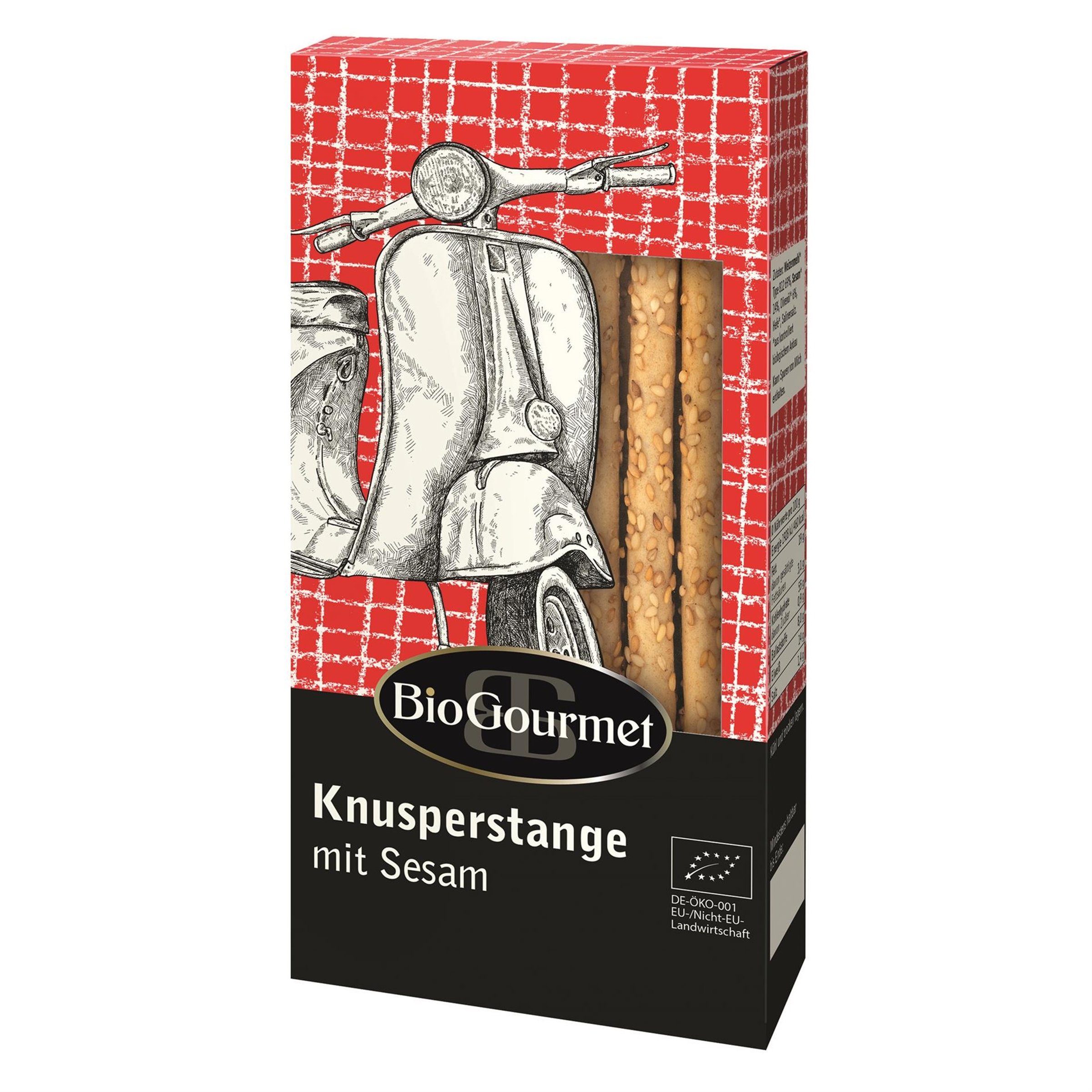 Image of Knusperstange BIO GOURMET mit Sesam mit Motiv Vespa Motorroller