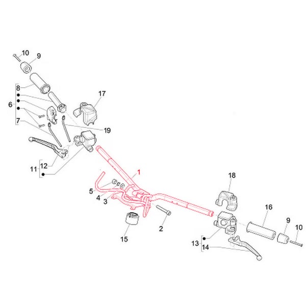 Image of Lenker PIAGGIO für Vespa GTV/GT 60 125-300ccm