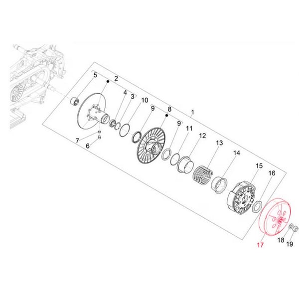 Image of Kupplungsglocke PIAGGIO 1A003991 für Vespa GTS/GTS Super/GTV 300ccm HPE (`18-)