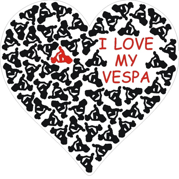 Image of Aufkleber mit Motiv "I love my Vespa" Motorroller