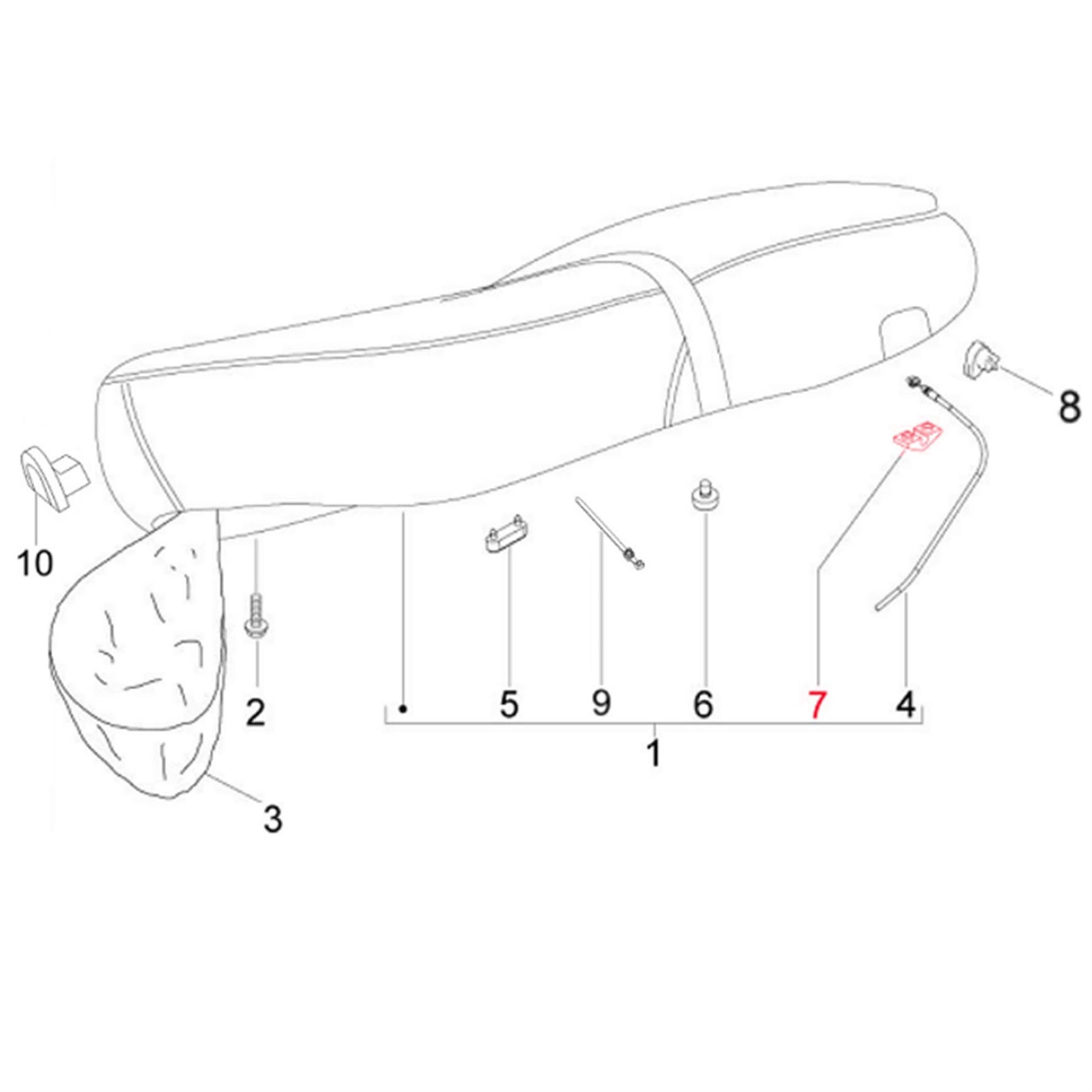 Image of Halterung PIAGGIO, Sitzbank, 296743 für Vespa LX/LXV/S 50-150ccm für Vespa LX/LXV/S 50-150ccm