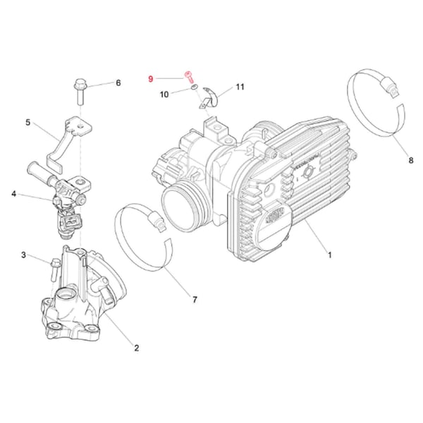 Image of Schraube Halteblech Kabelast M5x15 mm, Torx, Drosselklappe für Vespa LX/LXV/S/Primavera/Sprint/GTS/GTS Super/GTV/GT 60/946 125-300ccm 4T AC/LC