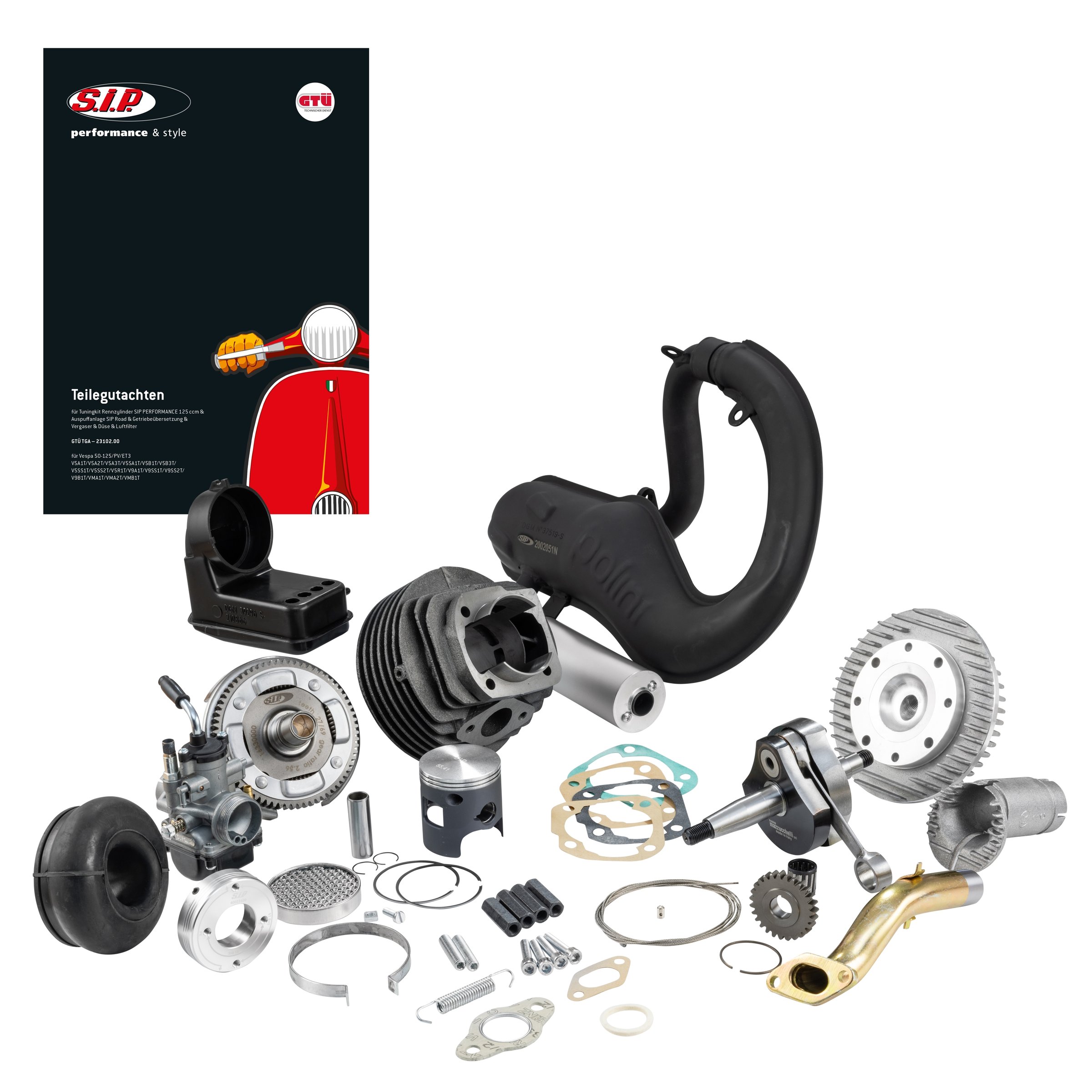 Image of Tuningkit SIP PERFORMANCE 125 ccm SPORT "Legal" für Vespa PK50-125/S für Vespa PK50-125/S