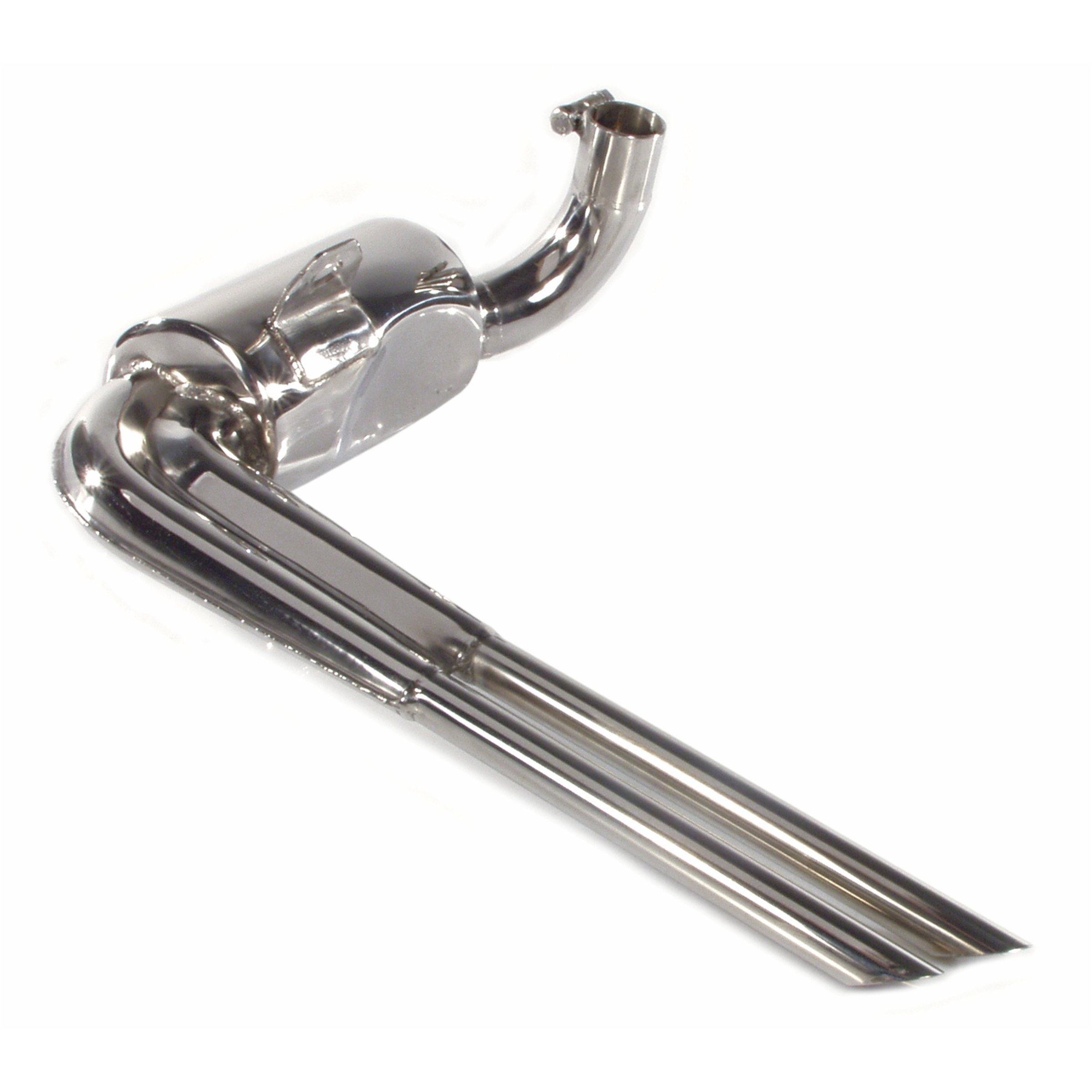 Image of Rennauspuff "Replika Sport", Material: Edelstahl poliert, Farbe (ESD): chrom für Vespa 125 GT/GTR/TS/150 GL/Sprint/V/T4/PX125-150/PE/Lusso für Vespa 125 GT/GTR/TS/150 GL/Sprint/V/T4/PX125-150/PE/Lusso