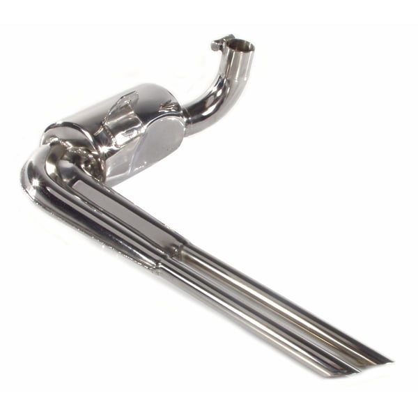 Image of Rennauspuff "Replika Sport", Edelstahl poliert, Farbe (ESD): chrom für Vespa 125 GT/GTR/TS/150 GL/Sprint/V/T4/PX125-150/PE/Lusso