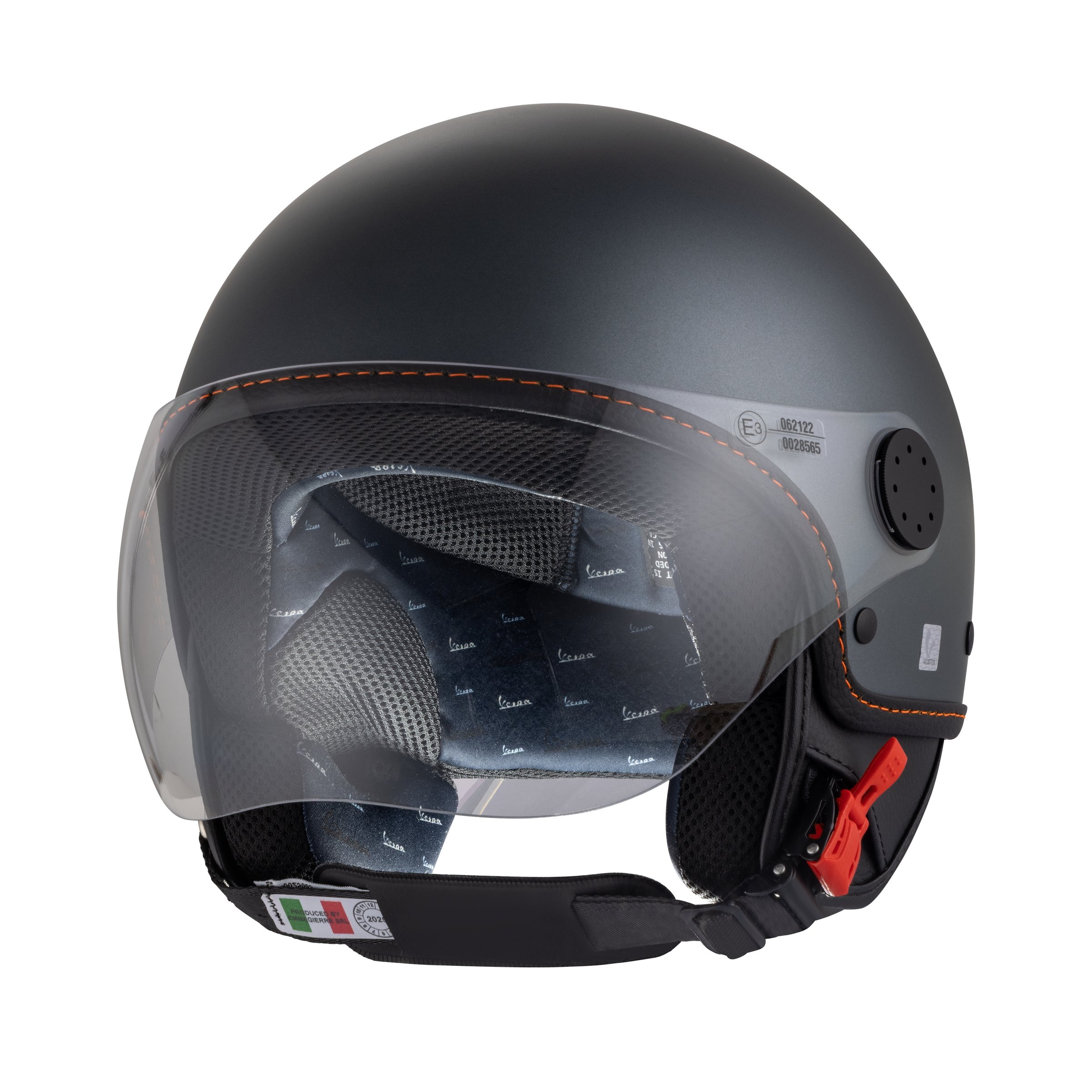 Image of Helm PIAGGIO Vespa Demi Jet Langhe, grau/titanium, 707/C, Gr. S, 55-56cm Jethelm Jethelm