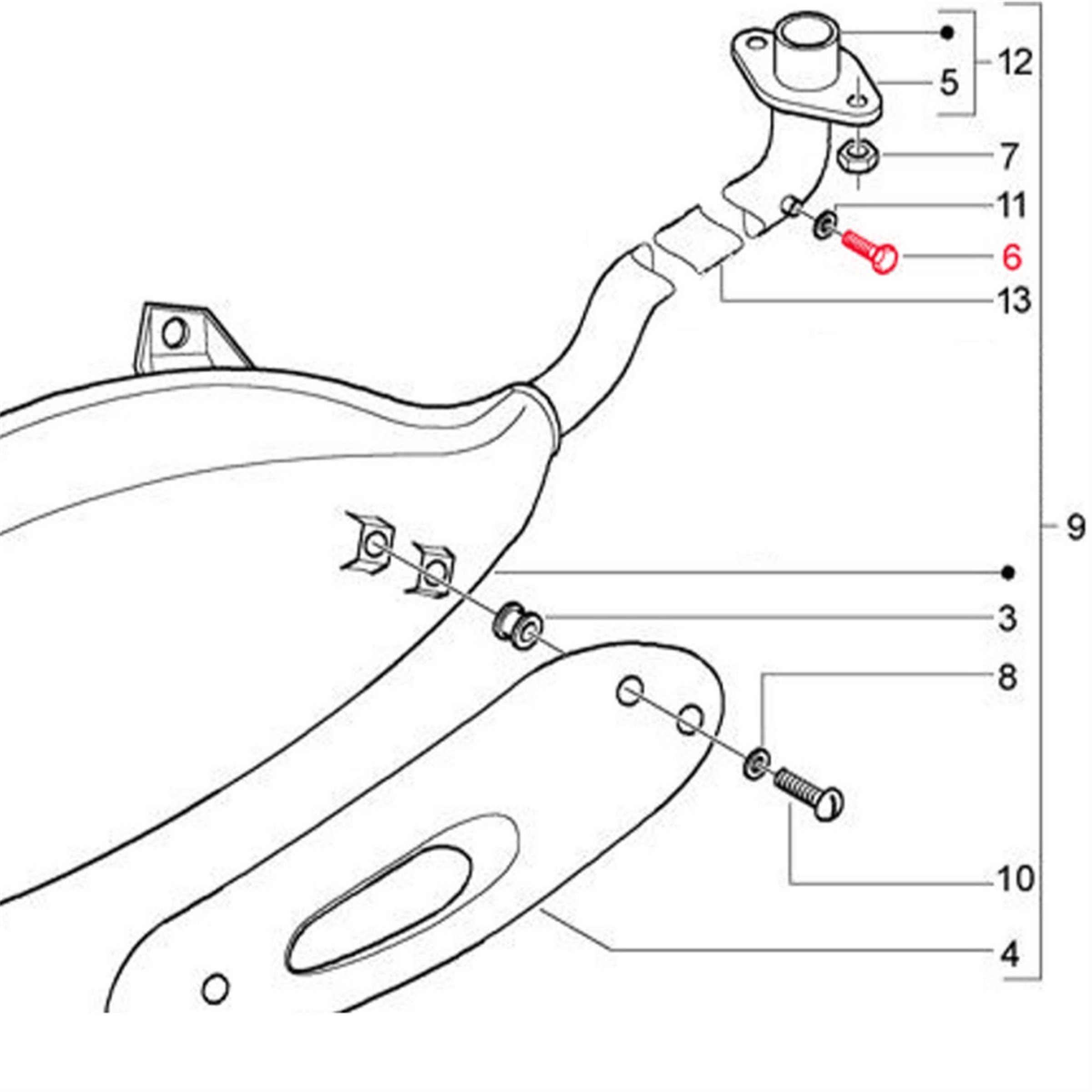Image of Schraube Auspuff/Krümmer M10x7,5x1 mm, Sechskant, PIAGGIO für Vespa ET4/LX/LXV/S/GT/GT L 50-200ccm für Vespa ET4/LX/LXV/S/GT/GT L 50-200ccm