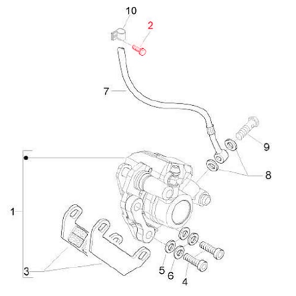 Image of Schraube Bremsleitung M10x18 mm, PIAGGIO für Vespa LXV/GTV/GT 60 50-250ccm