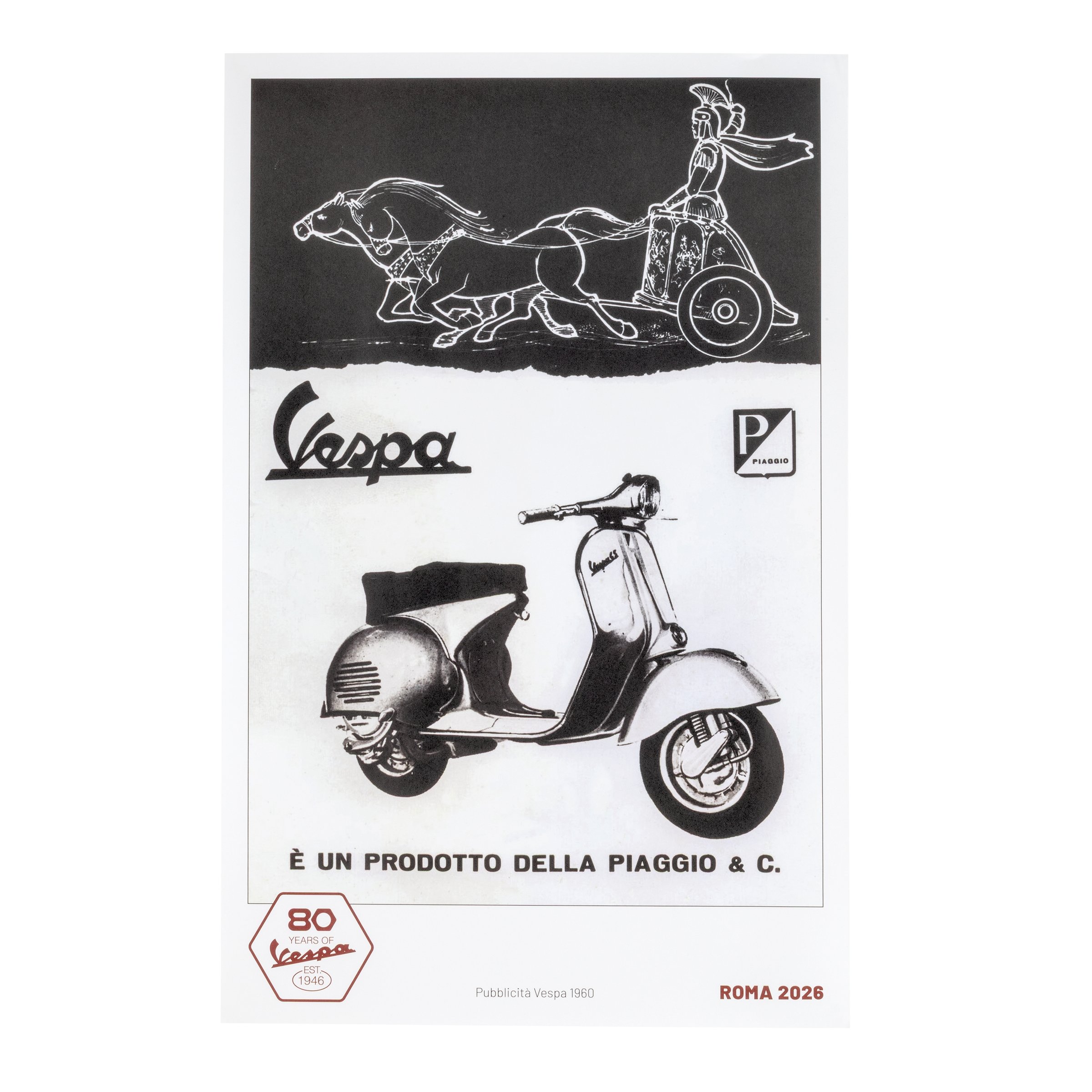 Image of Poster PIAGGIO Rome Vespa 80 Jahre
