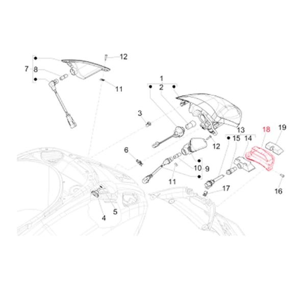 Image of Abdeckung Kennzeichenbeleuchtung PIAGGIO für Vespa Primavera/Sprint 50-150ccm