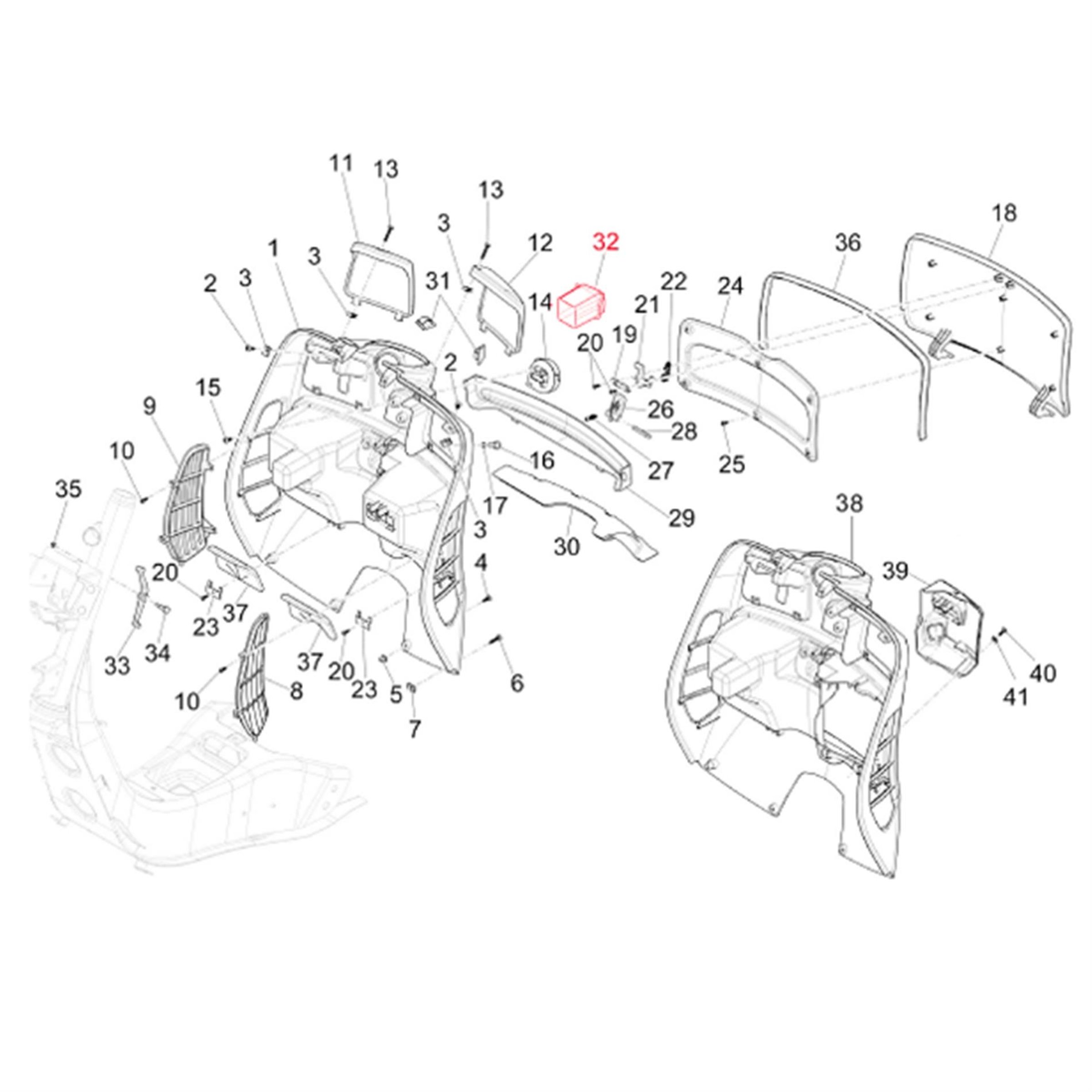 Image of Abdeckung PIAGGIO, Werkzeugfach, Gepäckfach für Vespa GTS/GTS Super/GTV/GT 60/GT/GT L 125-300ccm für Vespa GTS/GTS Super/GTV/GT 60/GT/GT L 125-300ccm