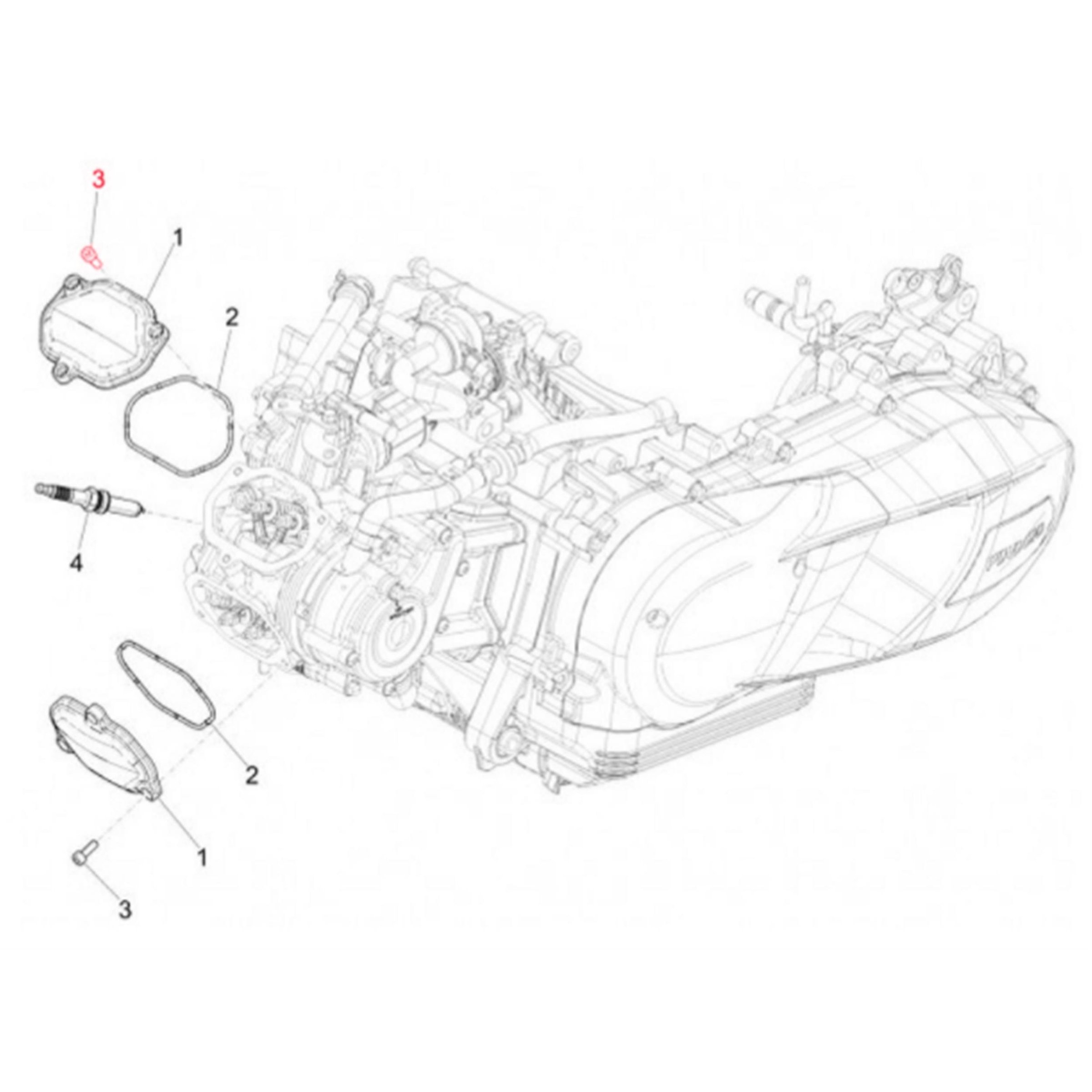 Image of Schraube Zylinderkopfabdeckung M5x14 mm, PIAGGIO für Vespa GTS/GTS Super 125/150ccm 4T LC iGet (Euro4) für Vespa GTS/GTS Super 125/150ccm 4T LC iGet (Euro4)
