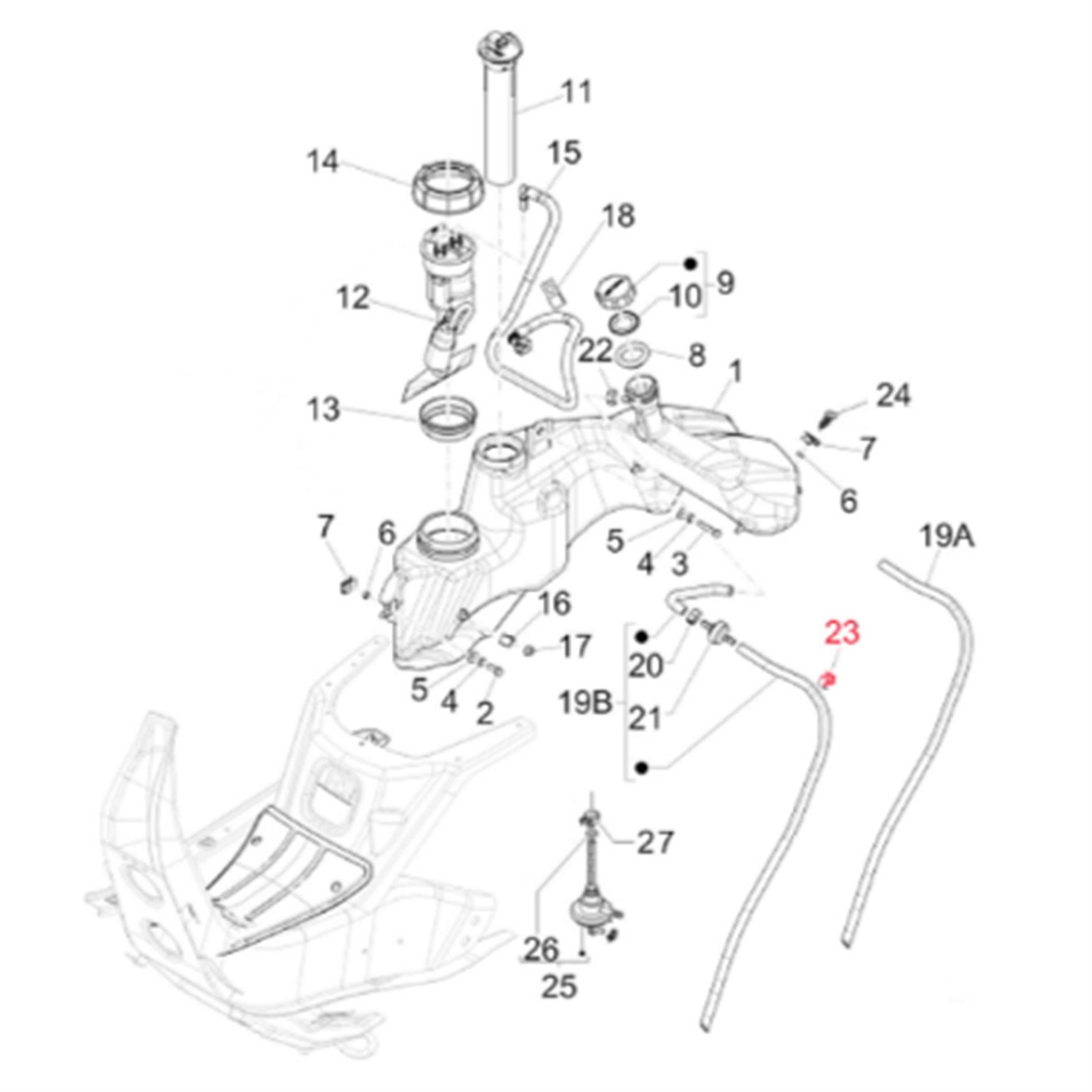 Image of Schlauchschelle Entlüftungsschlauch, PIAGGIO für Vespa LX/LXV/S/Primavera/Sprint/GTS/GTV/GT/GT L 50-150ccm für Vespa LX/LXV/S/Primavera/Sprint/GTS/GTV/GT/GT L 50-150ccm