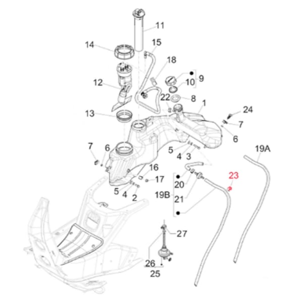 Image of Schlauchschelle Entlüftungsschlauch, PIAGGIO für Vespa LX/LXV/S/Primavera/Sprint/GTS/GTV/GT/GT L 50-150ccm