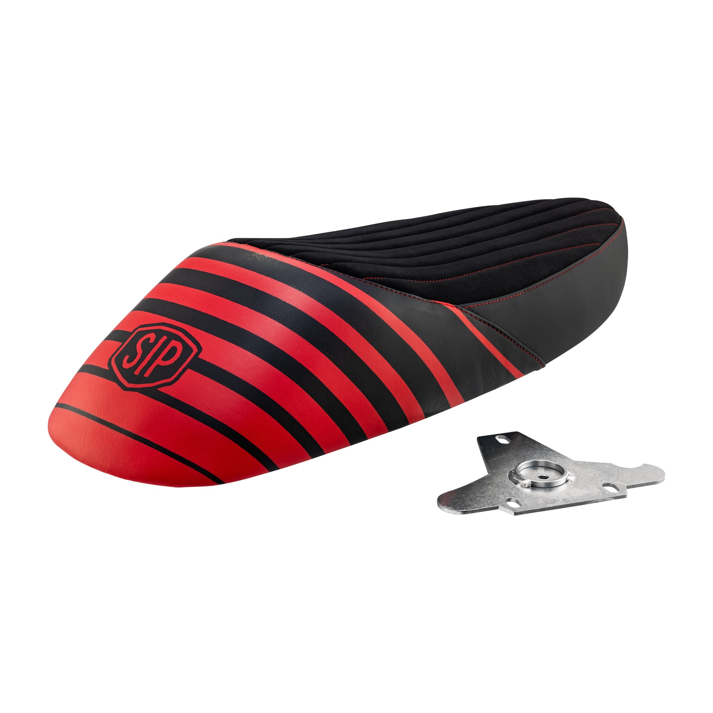 Image of Sportsitzbank NISA HIVE schwarz / verkehrsrot, RAL 3020 für Vespa PX80-150X /PX80-200E/P200E für Vespa PX80-150X /PX80-200E/P200E
