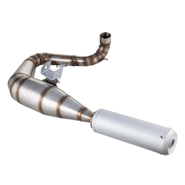 Image of Rennauspuff SIP Performance 2.0 Silent, Material: Edelstahl unlackiert, Dämpfer: Aluminium Farbe (ESD): silber für Vespa 200 Rally/P200E/PX200 E/Lusso/'98/MY/Cosa 1 200