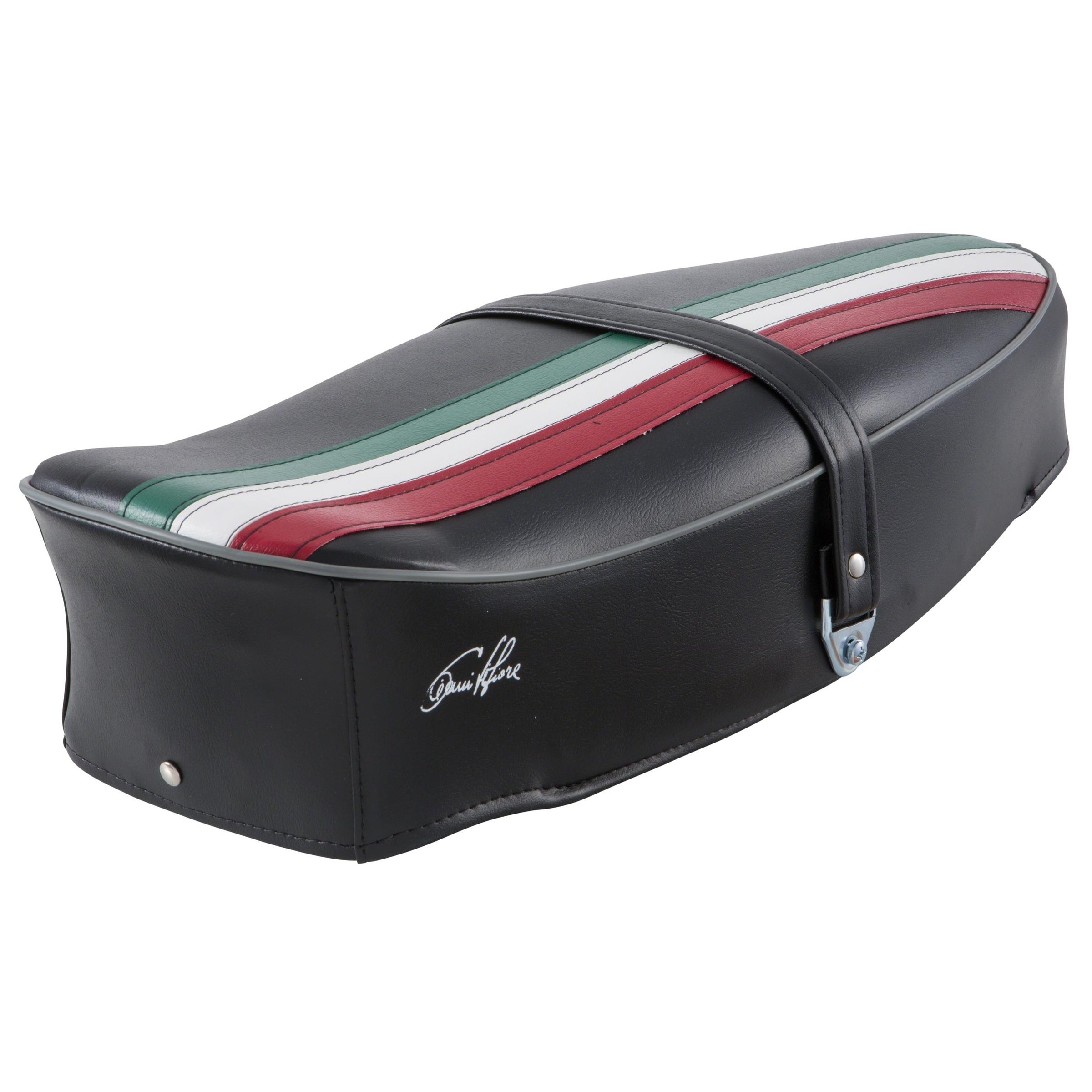 Image of Sitzbank DIEFFE "Tricolore Italy Mezzo" schwarz für Vespa 125 VNA/VNB/GT/GTR/Super/TS/150 VBA/VBB/GL/Sprint/V/Super/T4 für Vespa 125 VNA/VNB/GT/GTR/Super/TS/150 VBA/VBB/GL/Sprint/V/Super/T4