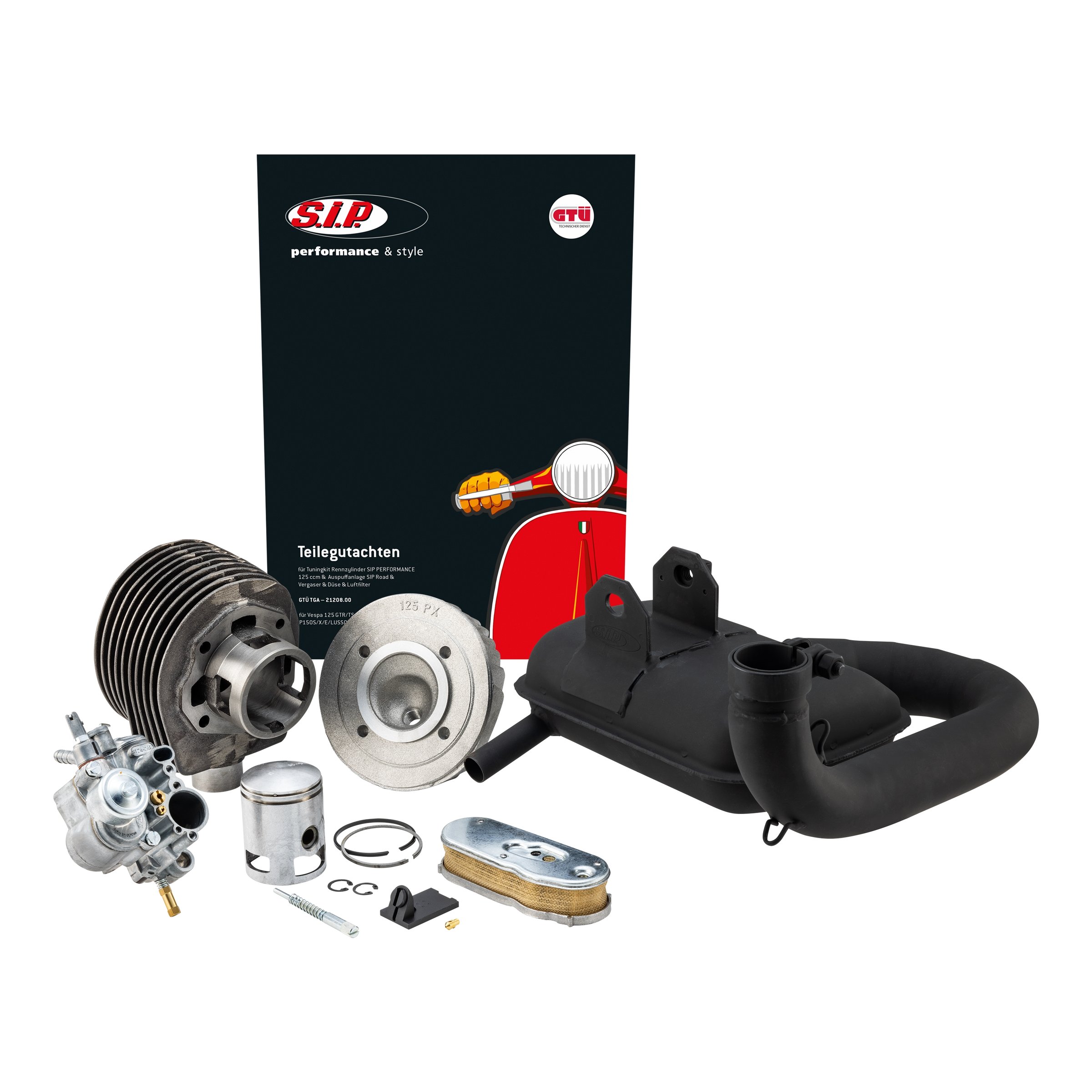 Image of Tuningkit SIP 125 ccm ROAD "Legal" für Vespa P125-150X/PX125-150E/Lusso für Vespa P125-150X/PX125-150E/Lusso